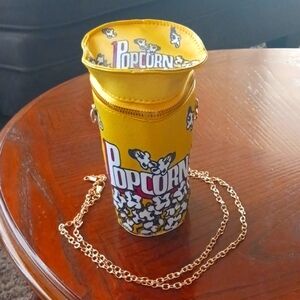 Source Unknown Yellow Popcorn Mini Bag with Gold Chain